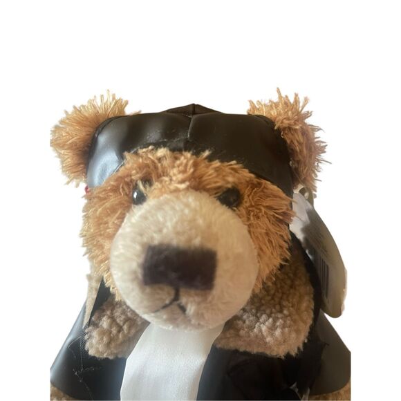 New Brass Button Bear Brown Teddy Friendship Aviator Ralph Stuffed Animal - Picture 4 of 13